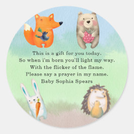 Animales forestales - Etiqueta de la vela de oraci