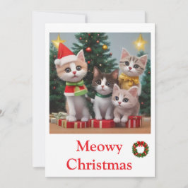 Animales gatitos Tarjetas navideñas Feliz