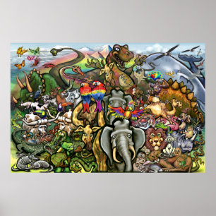 Animales grandes y pequeños Posters