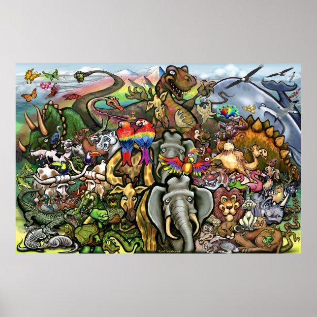 Animales grandes y pequeños Posters (Frente)