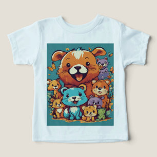Animales juguetones amigos - Ti-Shi de niños adora