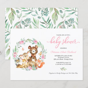 Animales Lindos del Bosque Invitación de Baby Show