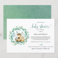 Animales Lindos del Bosque Invitación de Baby Show