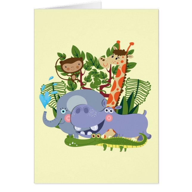 Animales lindos del safari (Frente)