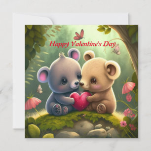 Animales lindos enamorados tarjeta