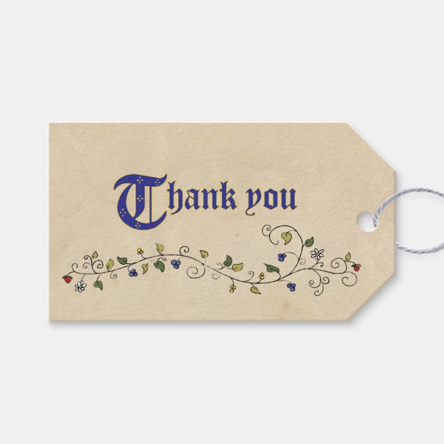 Animales medievales etiqueta de agradecimiento (Frente (Horizontal))