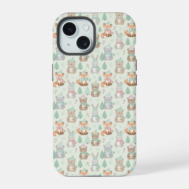 Animales Navideños Adorables Patrón Continuo (Reverso )