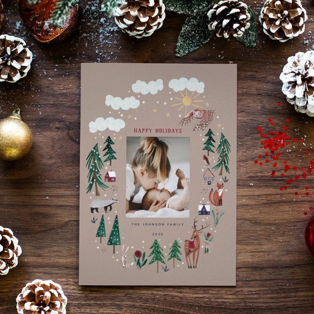 Animales nórdicos del bosque nevado Navidad (Subido por el creador)