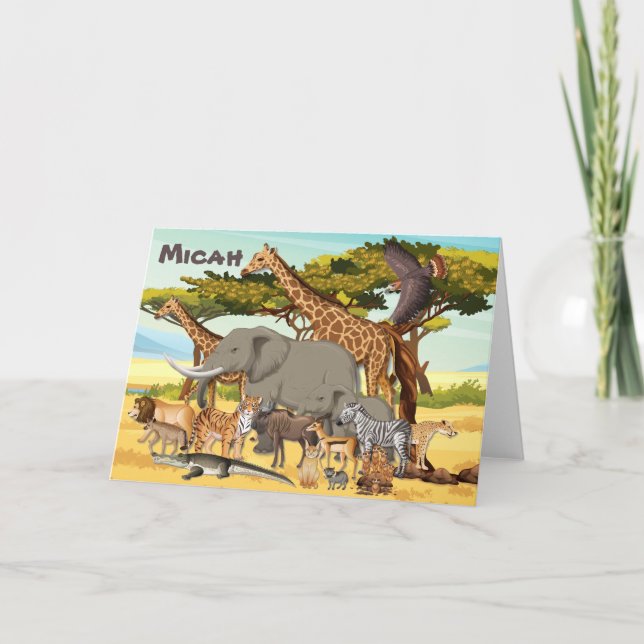 Animales personalizados de tarjetas africanas (Anverso)