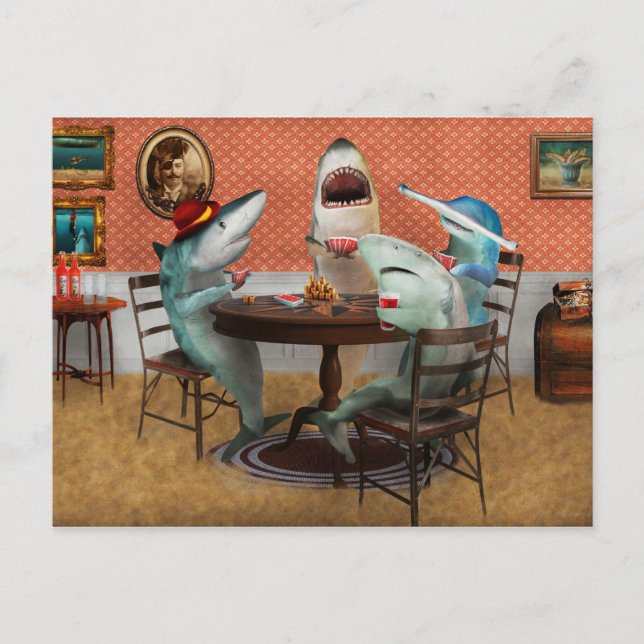 Animales - Pescado - Tiburones con tarjeta (Anverso)