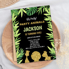 Animales purpurinas silvestres invitaciones de un