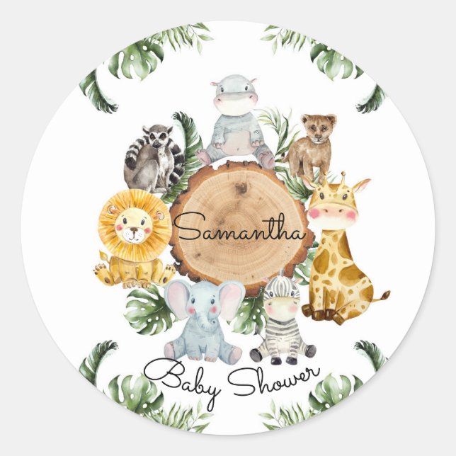 Animales safari en el Pegatina de la jungla (Anverso)