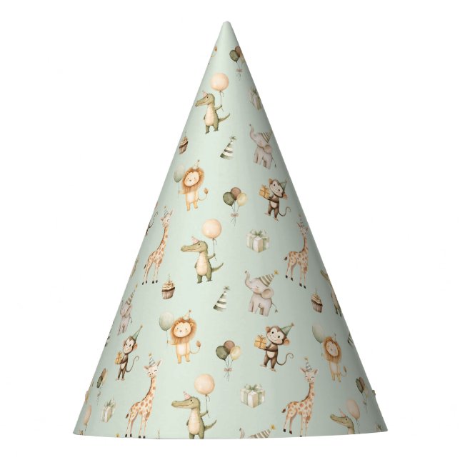 Animales Safari Gorra del partido de cumpleaños 1  (Anverso)