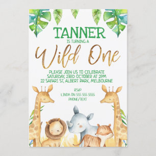 Animales Safari silvestres invitaciones de un cump