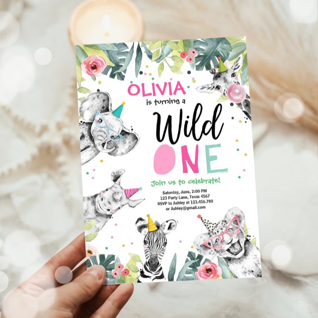 Animales salvajes de Chica Safari invitaciones de  (Subido por el creador)
