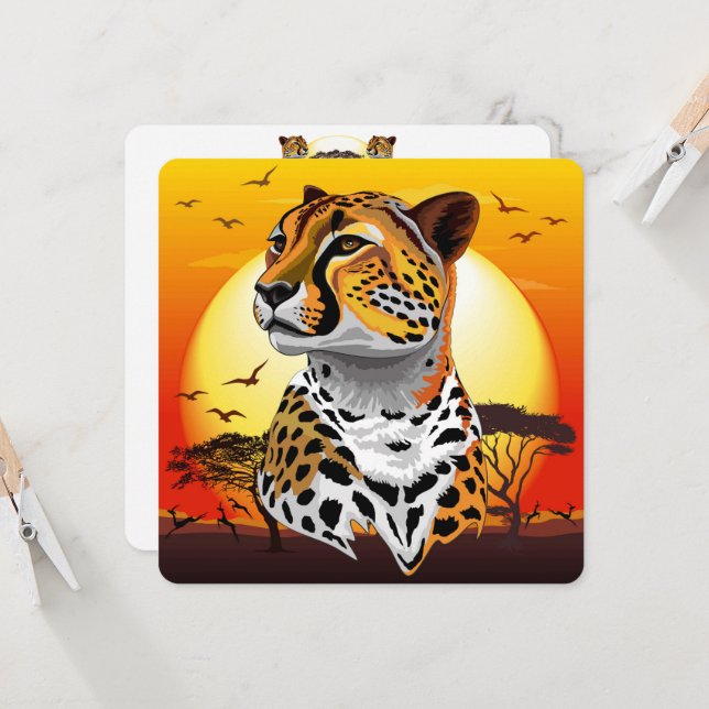 Animales salvajes de la costa africana Cheetah (Anverso/Reverso In Situ)