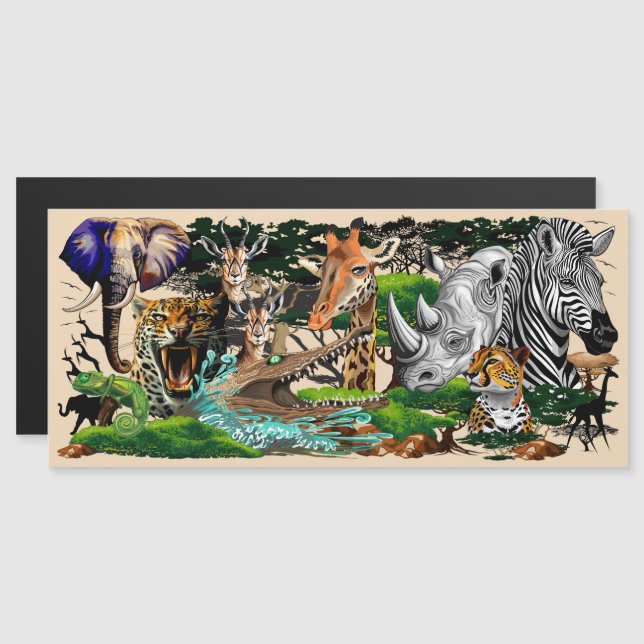 Animales salvajes de sabana africanos (Anverso/Reverso)