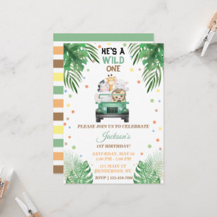 Animales salvajes de Safari invitaciones de un cum