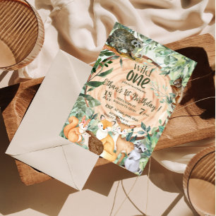 Animales salvajes Woodland Primera invitación de c