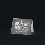 Animales | Tarjeta de agradecimiento para baby sho<br><div class="desc">Di gracias con esta tarjeta temática de animales bebés. Perfecta para niños o baby showers.</div>