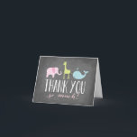 Animales | Tarjeta de agradecimiento para baby sho<br><div class="desc">Di gracias con esta tarjeta temática de animales bebés. Perfecta para niños o baby showers.</div>