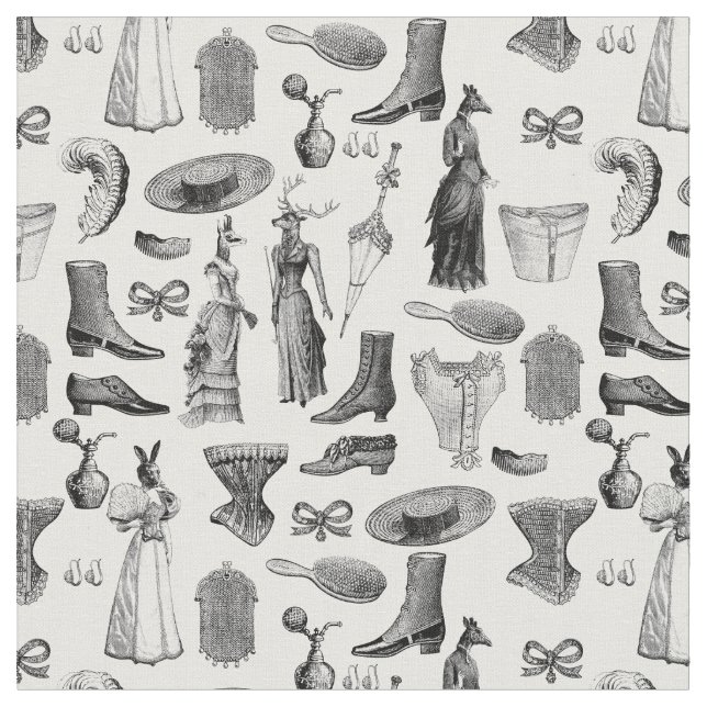 animales victorianos antiguos mujeres de tela blan (De cerca)