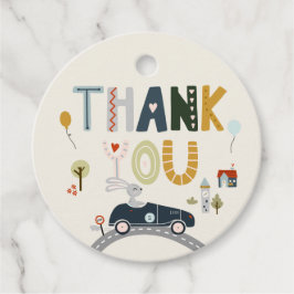 Animales vintage en coches Etiquetas de favor de c