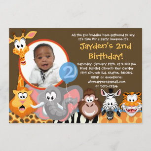 Animales zoológicos - Invitación de cumpleaños de