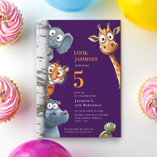 Animales zoológicos juguetones Invitación Fiesta r (Subido por el creador)