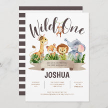 Animales zoológicos salvajes invitaciones de un cu