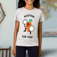 Animándote – Camiseta de niños porrista de zanahor