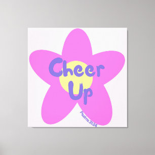 Animar el arte pop rosado floral arte canvas crist