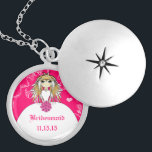 Anime Blonde Fuchsia Boda collar de dama de honor<br><div class="desc">Boda Keepsake Wedding Party Necklaces - para cambiar el color de fondo - haga clic en personalizar - haga clic en editar - seleccione la última herramienta en el menú desplegable y elija uno de los colores mostrados o introduzca el código rgb hex para su color de boda personalizado -...</div>