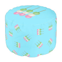 Anime Blue Pastel Dango Round Pouf
