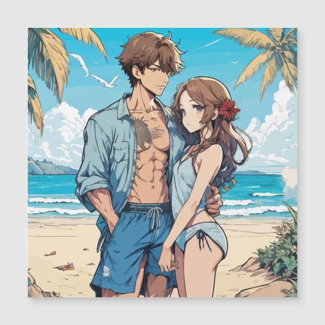 Anime boy y tarjeta magnética chica (Anverso)