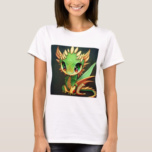 Anime Chibi Dragon: Camiseta básica femenina (Anverso)