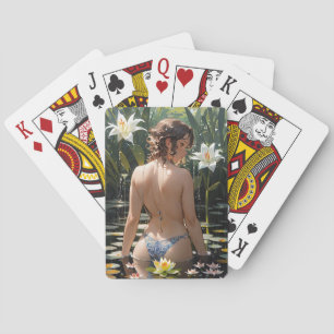 Anime chica de las cartas de juego de agua