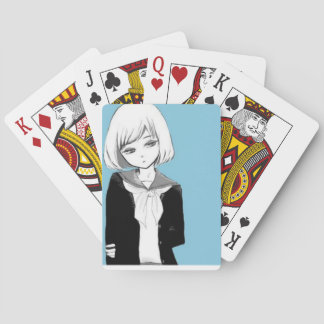 Anime chica Jugando cartas