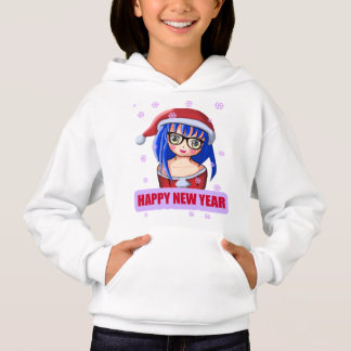 Anime Chica Santa Hat Hoodie
