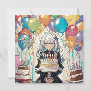 Anime chica Una invitación de cumpleaños