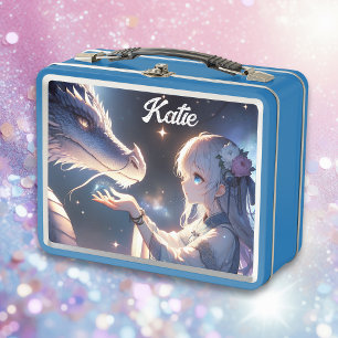 Anime Chica y su dragón místico personalizado