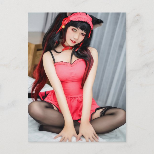 Anime de Cosplay Belleza Asiática Hermosa Postal d (Anverso)
