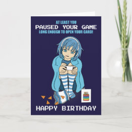Anime Gamer Chica Pasuró Su Tarjeta De Cumpleaños 