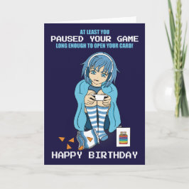 Anime Gamer Chica Pasuró Su Tarjeta De Cumpleaños