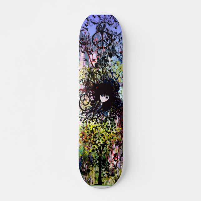 Anime Grunged City Skateboard (Anverso )