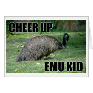 Anime para arriba la tarjeta del niño del Emu