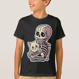 Anime Skeleton Sostenía Una Camisa De Gato Lazy Ha