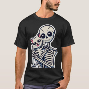 Anime Skeleton Sostenía Una Camisa De Gato Lazy Ha