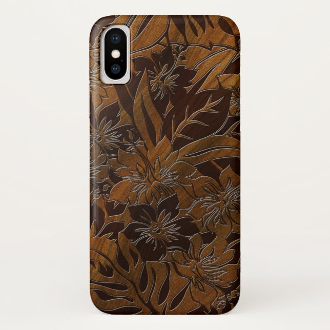 Anini Beach Faux Wood Hawaiian iPhone 7 funda (Reverso)