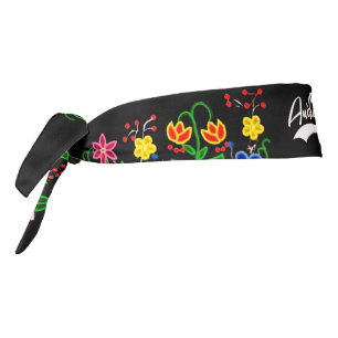Anishinaabe floral nativo americano negro 